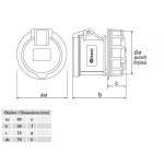 priza industriala bemis bc1-1505-2440 3p+n+e, 16a, 380v, ip44