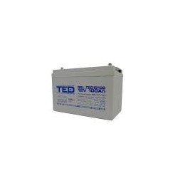 Acumulator 12V GEL Deep Cycle Solar, Dimensiuni 330 x 173 x 212 mm, Baterie 12V 100Ah M8, TED Electric TED004147