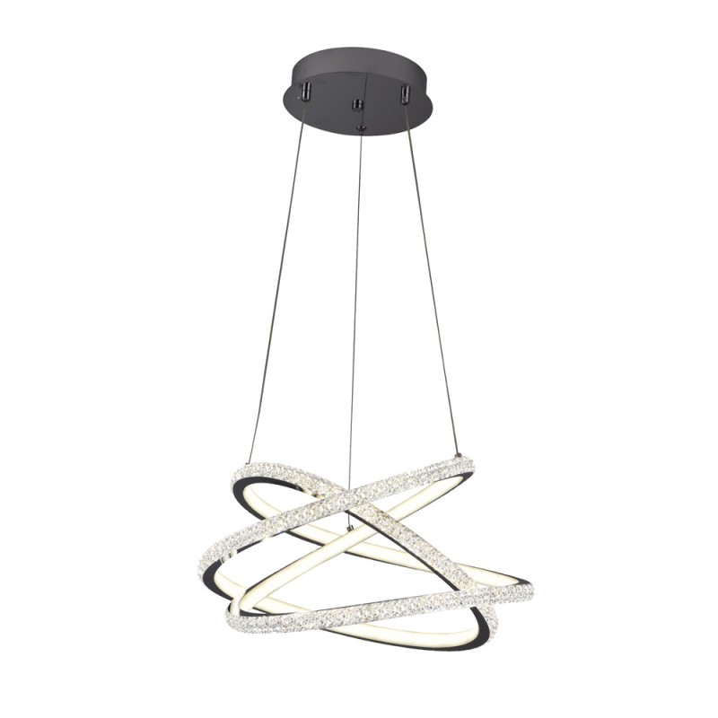 pendul style led 120w 1m 3cct cu telecomanda, crom, erste