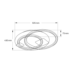 plafoniera  elipse led 80w 5800lm cct3000-6500k, erste
