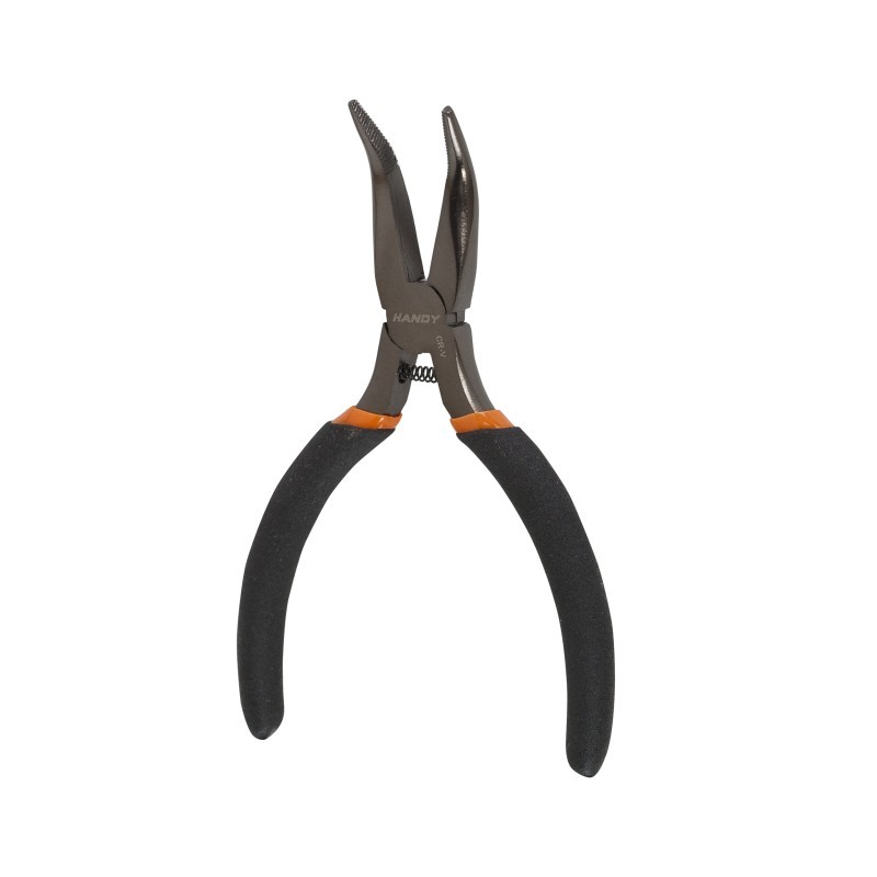 cleste cu cioc curbat, maner cauciucat, 135 mm