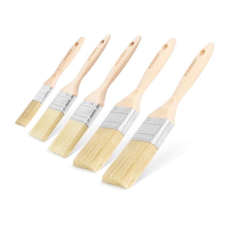 handy - set pensule, maner lemn - 5 buc. - 1 x 1" / 2 x 1,5" / 2 x 2"