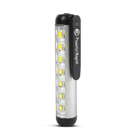 lanterna led - cu modul lumina de lucru - baterie de 400 mah - xpe + led smd - 500 lm - ip55 - argintiu