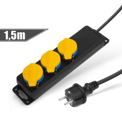 prelungitor pentru exterior cu capac - 1,5 m - 3 x 230v - 3 x 1,5 mm2 - ip44