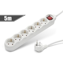 delight - prelungitor 6 prize, cu intrerupator, 5 m