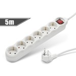 delight - prelungitor 6 prize, cu intrerupator, 5 m
