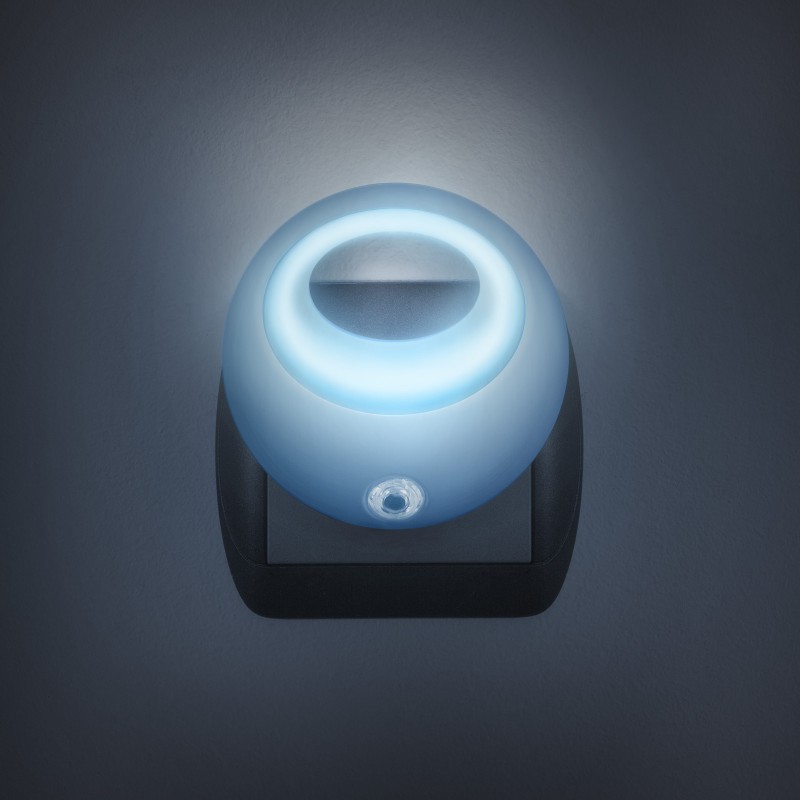 lampa de veghe cu led si senzor de lumina - albastra