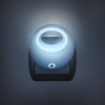 lampa de veghe cu led si senzor de lumina - albastra