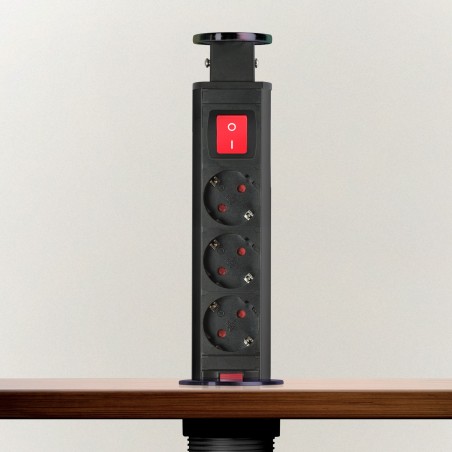 distribuitor electric ascuns - 3 prize - negru lucios - delight