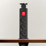 distribuitor electric ascuns - 3 prize - negru lucios - delight