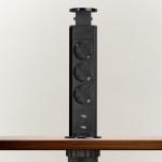 distribuitor electric ascuns - 3 prize + 2 prize usb - negru lucios - delight