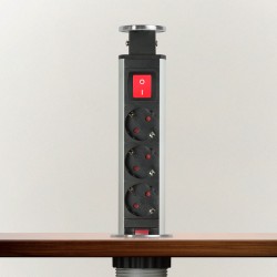 distribuitor electric ascuns - 3 prize - argintiu lucios - delight