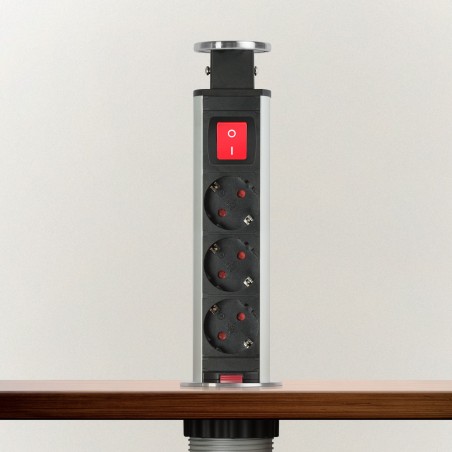 distribuitor electric ascuns - 3 prize - argintiu lucios - delight