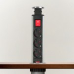 distribuitor electric ascuns - 3 prize - argintiu lucios - delight