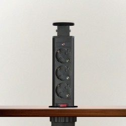 distribuitor electric ascuns - 3 prize - negru mat - delight