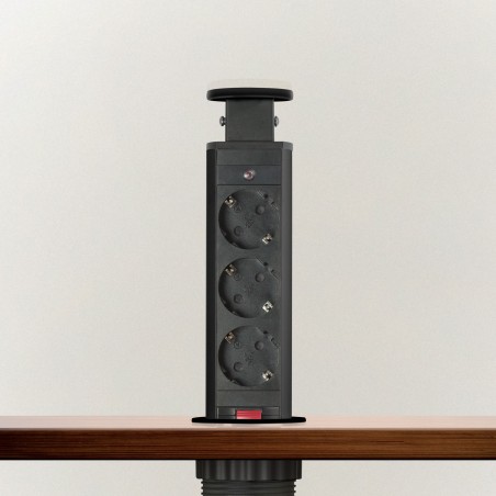 distribuitor electric ascuns - 3 prize - negru mat - delight