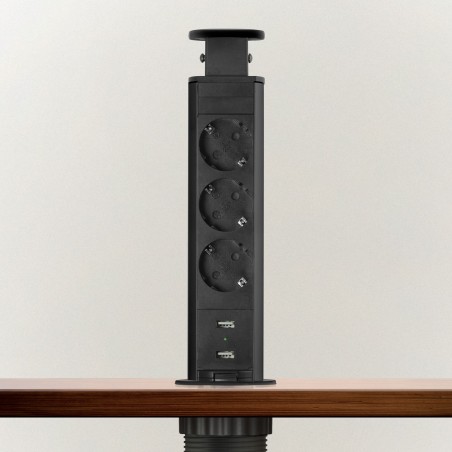 distribuitor electric ascuns - 3 prize - negru mat - delight