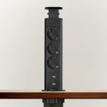 distribuitor electric ascuns - 3 prize - negru mat - delight