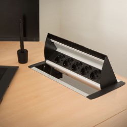 bloc multipriza incorporabil, rabatabil, 5 prize