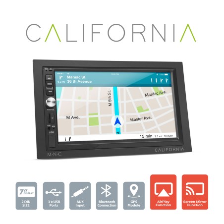 player auto ,,california" - 2 din - 4 x 50 w - wifi - bt - mp5 - aux - sd - usb