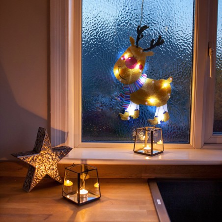 decor fereastra led pvc - ren - 28 x 17 cm - 3 x aaa