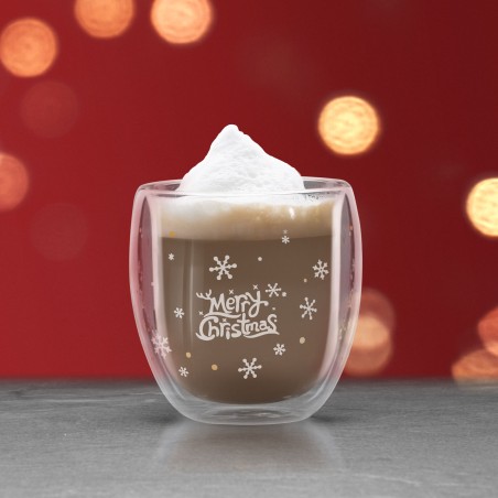 pahar cu pereti dubli - 300 ml - motive de craciun
