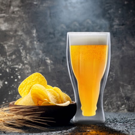 pahar cu pereti dubli - 350 ml - pentru bere, frappe si racoritoare