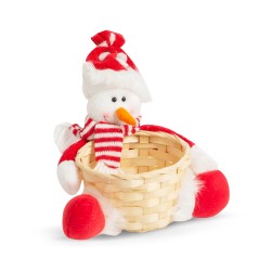 cos de servit pentru sarbatori - om de zapada - 18 x 17 cm