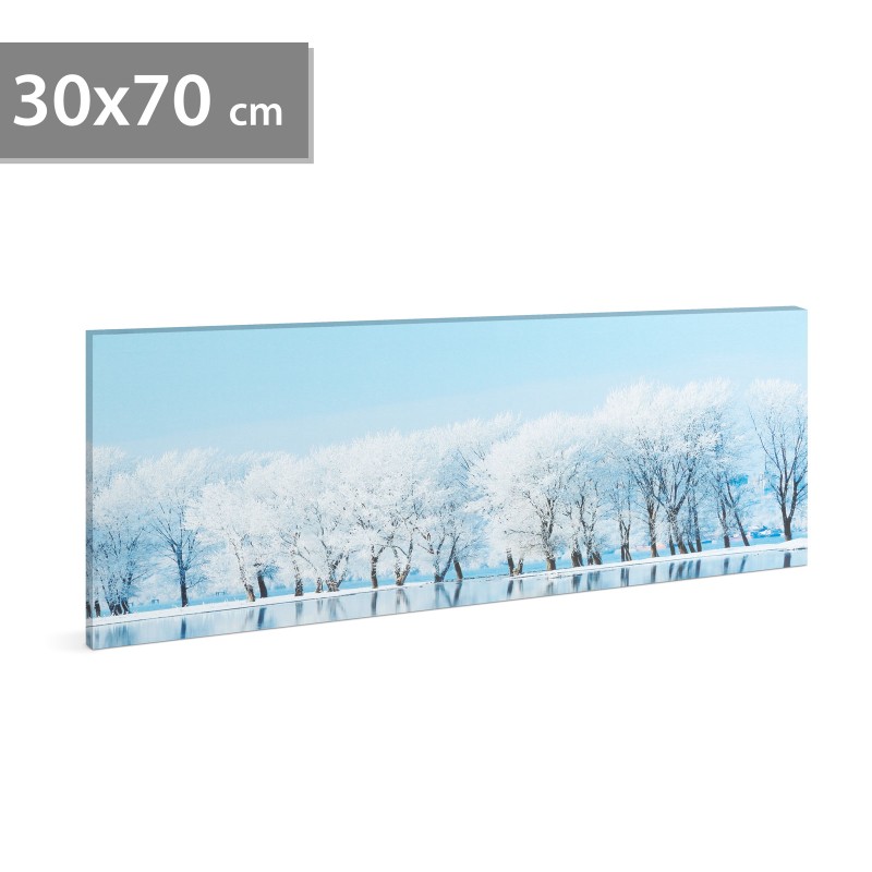 tablou decorativ cu led - 70 x 30 cm - peisaj de iarna