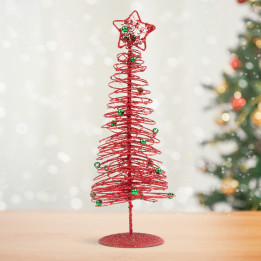 bradut metalic - ornament de craciun - 28 cm - rosu