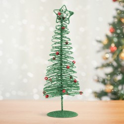 bradut metalic - ornament de craciun - 28 cm - verde