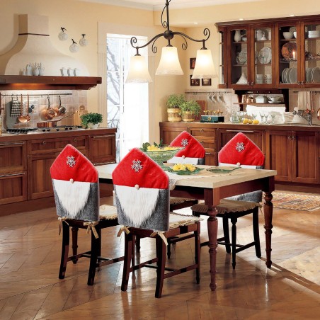 decoratiuni pentru scaune - elfi - 50 x 60 cm - rosu / gri