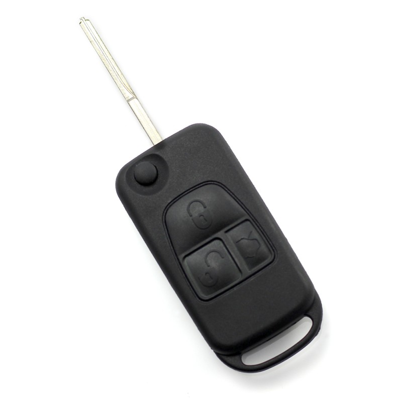 mercedes benz - carcasa tip cheie briceag cu 3 butoane, lama 2 "piste"