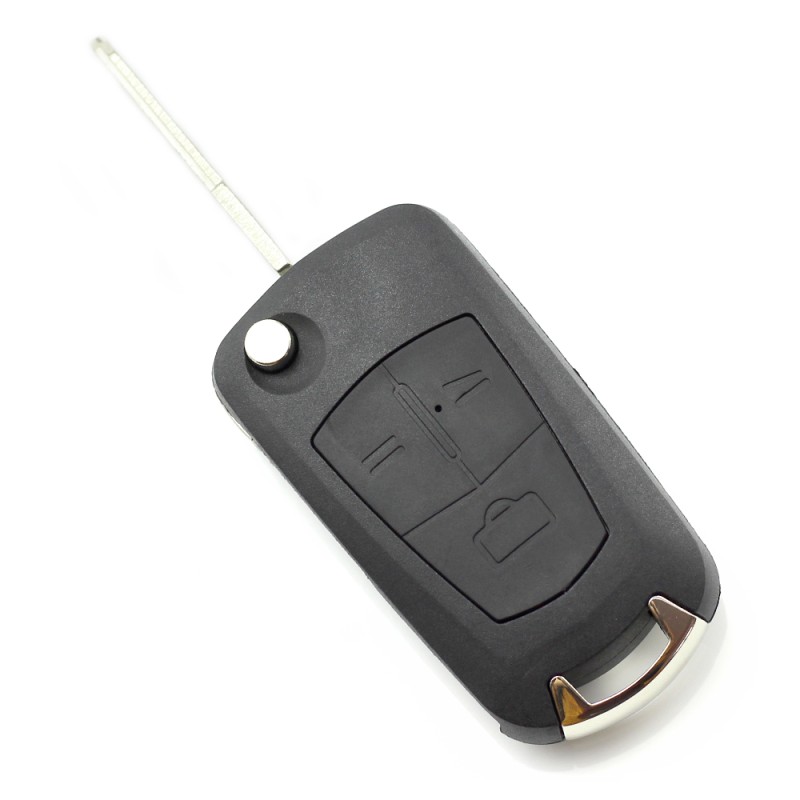 opel - carcasa tip cheie briceag cu 3 butoane, lama pe dreapta