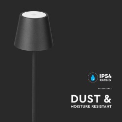 lampadar 4w cu acumulator ip54 3000k alb cald - negru