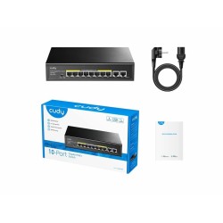 switch 10 porturi poe gigabit, 2 porturi uplink gigabit, gs1010pe cudy