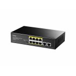 switch 8 porturi poe 10/100mbps, 2 porturi uplink gigabit, fs1010pg cudy