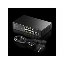 switch 8 porturi poe 10/100mbps, 2 porturi uplink gigabit, fs1010pg cudy