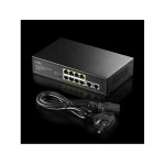 switch 8 porturi poe 10/100mbps, 2 porturi uplink gigabit, fs1010pg cudy