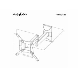 suport tv lcd de perete reglabil, 10-32" max. 30kg 3 puncte pivot, nedis