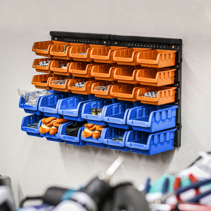 cutii organizatoare de perete - 30 de cutii din plastic - 640 x 375 x 175 mm - handy