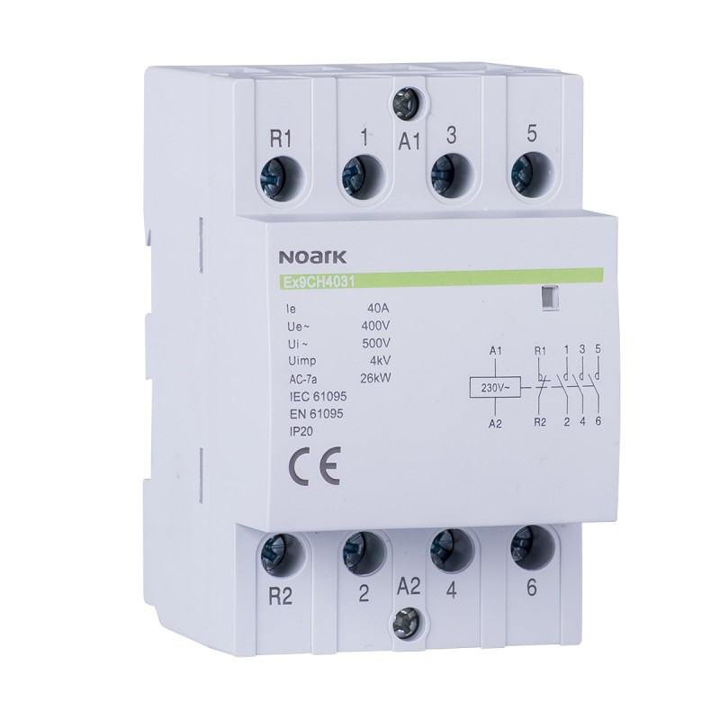 contactor de instalare ex9ch40 40 220/230v 50/60hz, 102420, noark