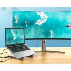 stand laptop si hub usb-c choetech m48, docking station