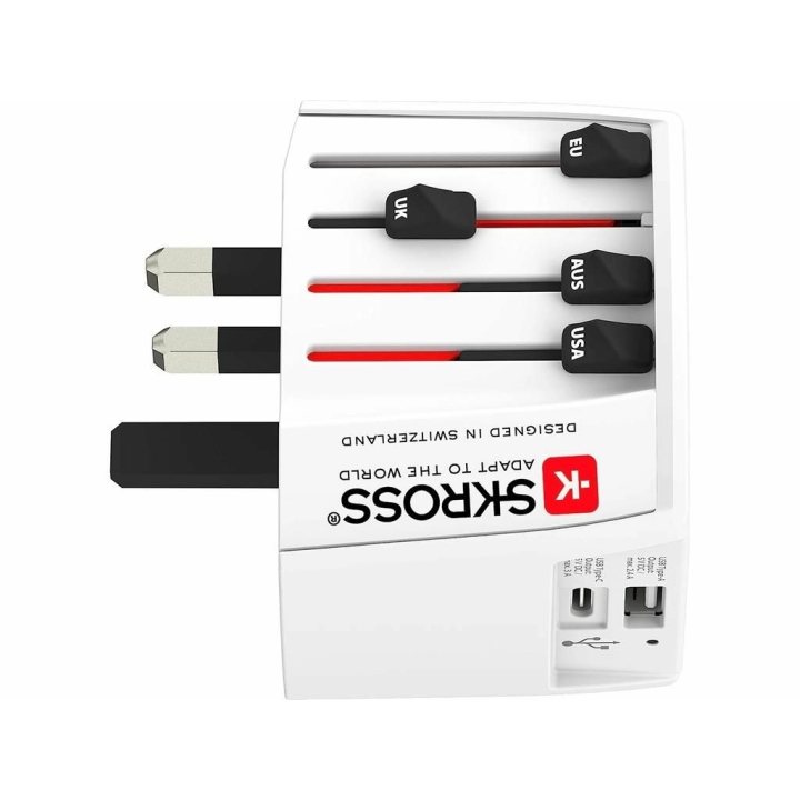 adaptor priza universal skross 1.302962, 1x usb-a, 1x usb-c