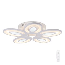 plafoniera petal led 80w 3cct cu telecomanda, alb, erste