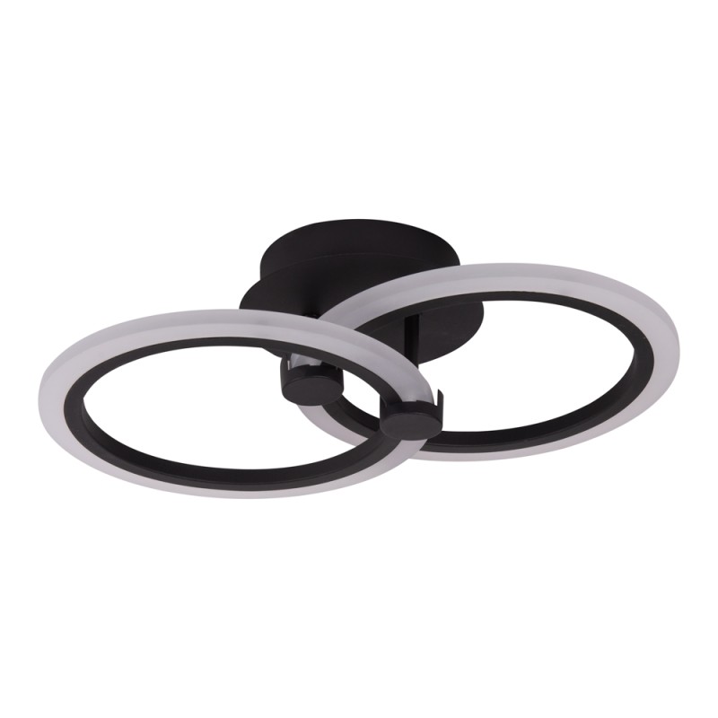 aplica pearl led 30w 3cct cu telecomanda, negru, erste