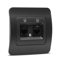 jazz priza utp 2xrj45, negru mat, elbi