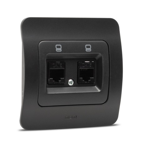 jazz priza utp 2xrj45, negru mat, elbi