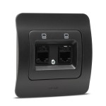 jazz priza utp 2xrj45, negru mat, elbi