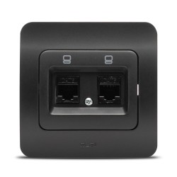 jazz priza utp 2xrj45, negru mat, elbi